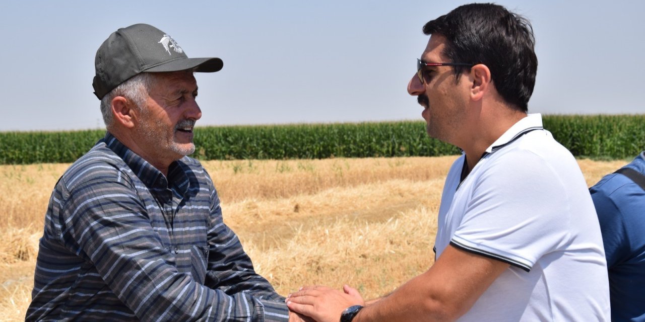 Kaymakam Öztürk direksiyona geçti, Karapınar’ın son buğdayını biçti