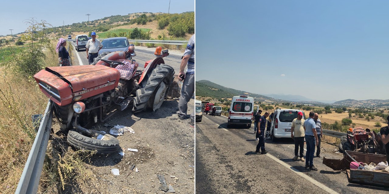 Traktörle otomobil kaza yaptı: 5 yaralı