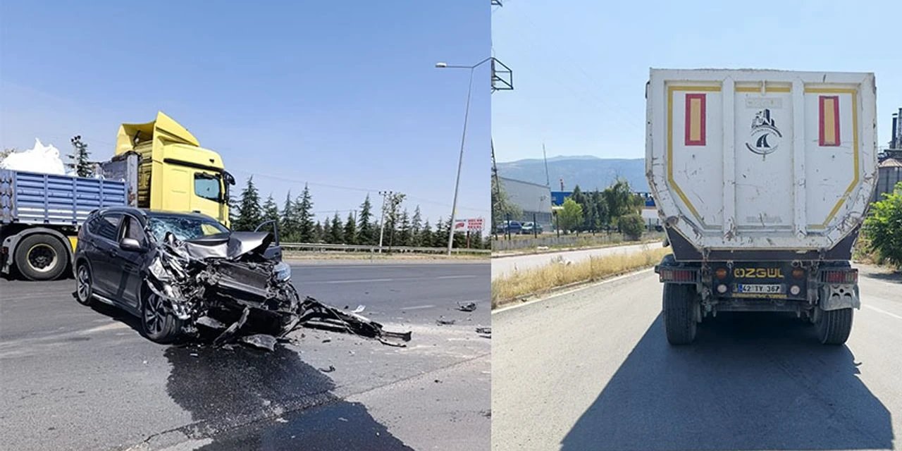 Konya'da TIR ile kamyonet çarpıştı: 1 yaralı