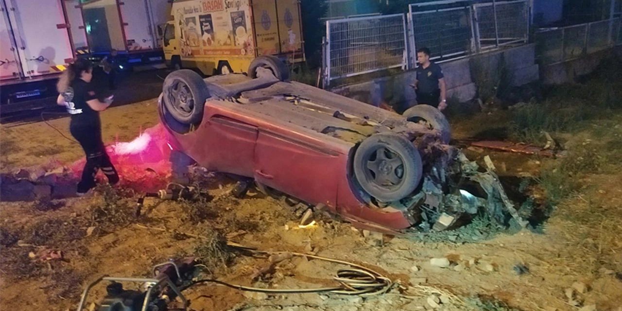 Konya’da araç taklalar attı! 2 kişi yaralandı