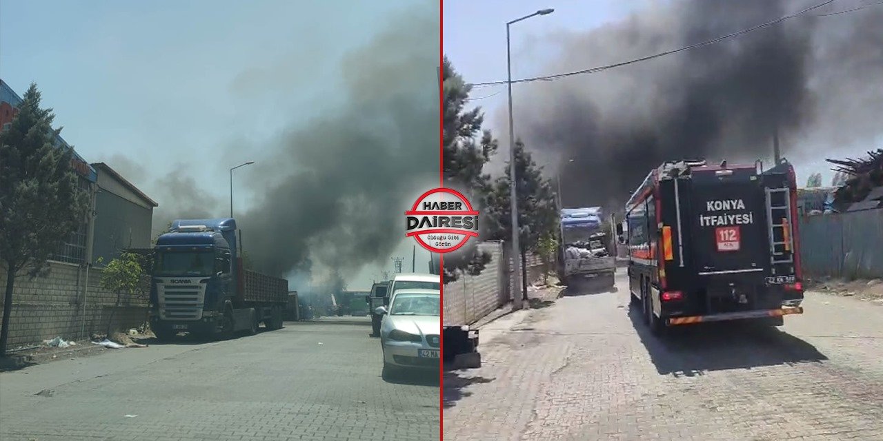 Konya'da sanayi sitesinde korkutan yangın