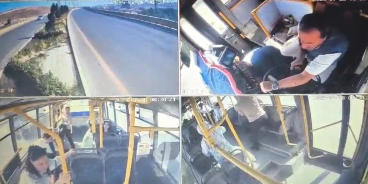 Otobüs şoförü direksiyonda öldü! Yolcu büyük bir faciayı önledi