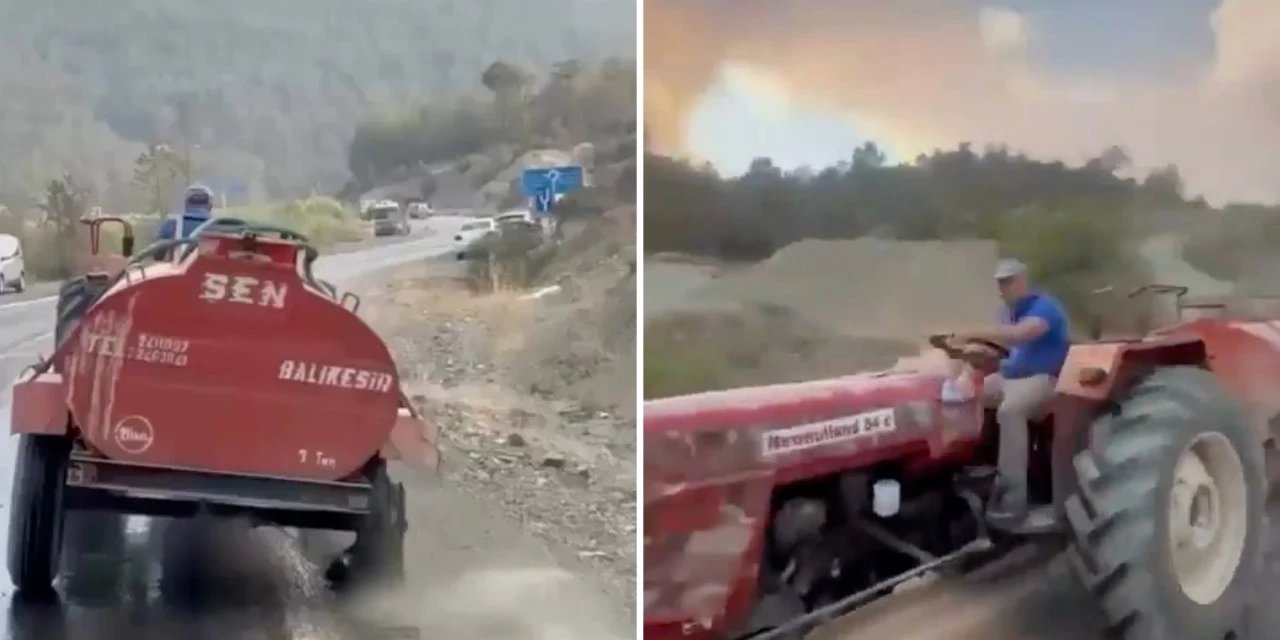 Patlak lastikle yangına koşan kahraman çiftçiye anlamlı hediye