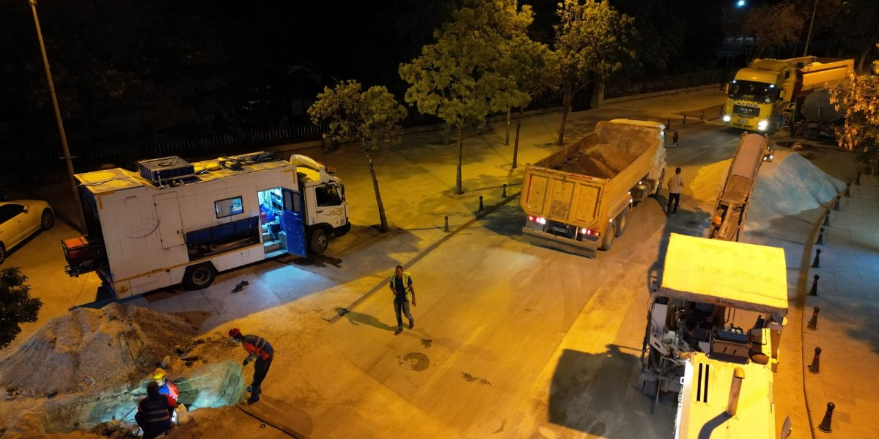 Konya’da altyapıya gece mesaisi: Bin 678 metrelik hat değişiyor