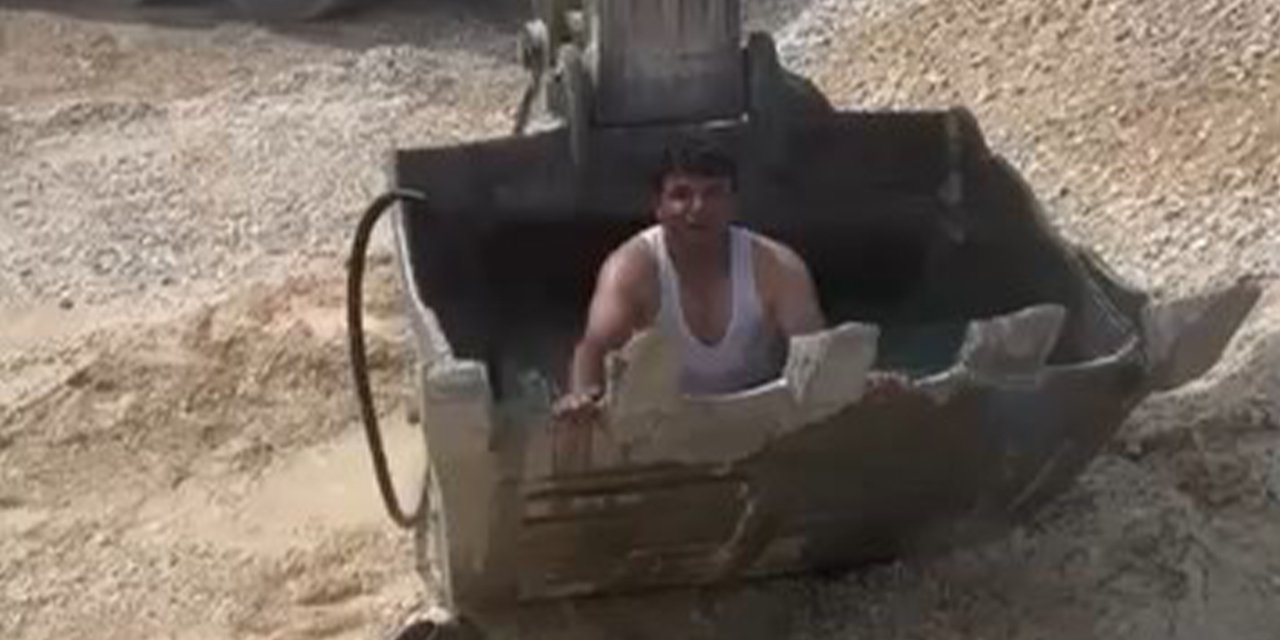 İnşaat işçileri 40 derece sıcağa böyle çözüm buldu