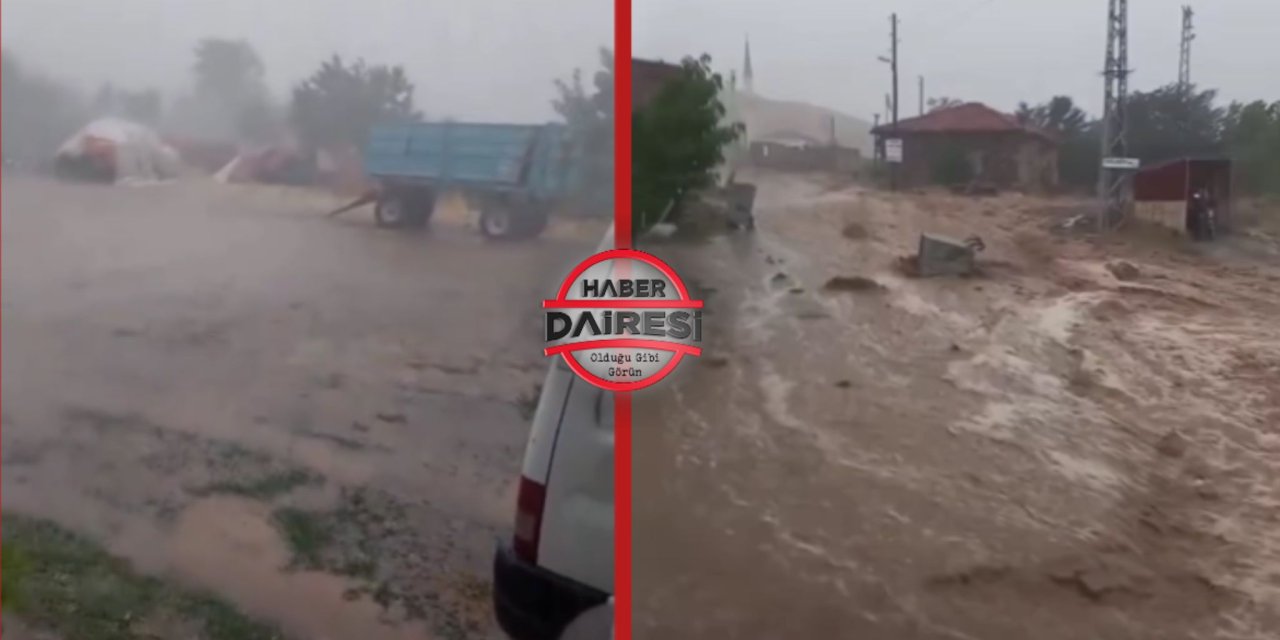 Konya’nın bir ilçesini sel aldı