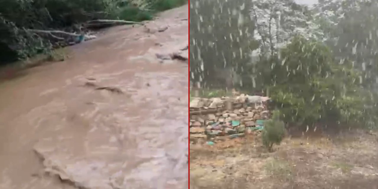 Konya’da bazı bölgelerde sağanak yağış sele neden oldu