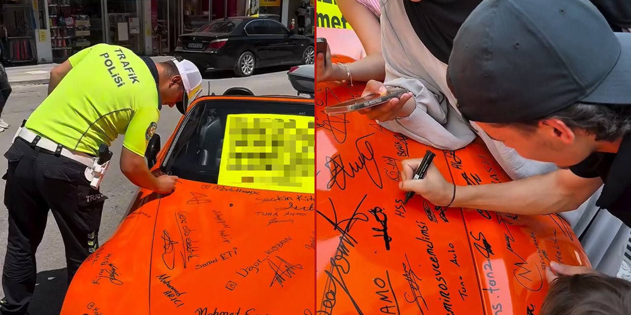 Konya’da vatandaşlar ve polisler lüks aracı bu hale getirdi