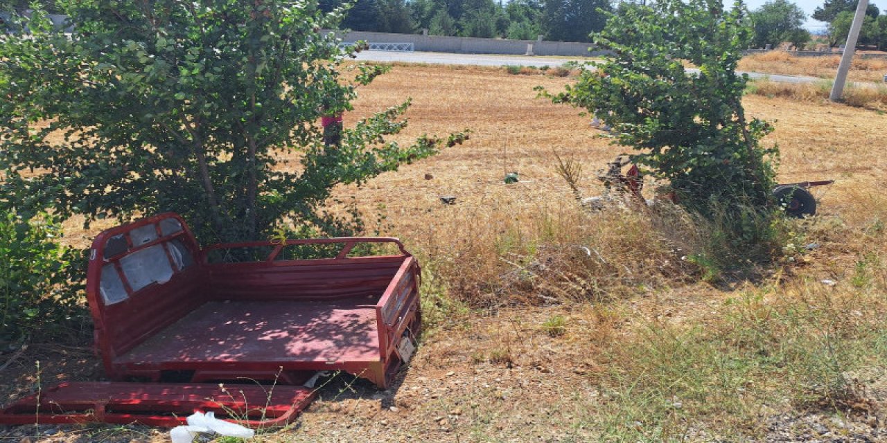 Konya'da üç tekerlekli motosiklet parçalandı, sürücü yaralandı