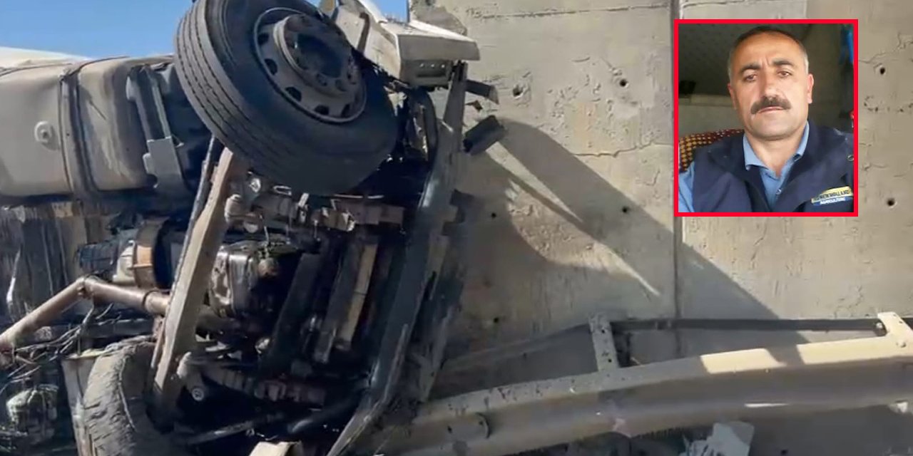 Lastiği patlayan kamyon ölüm getirdi! Sürücü araçta sıkışarak can verdi