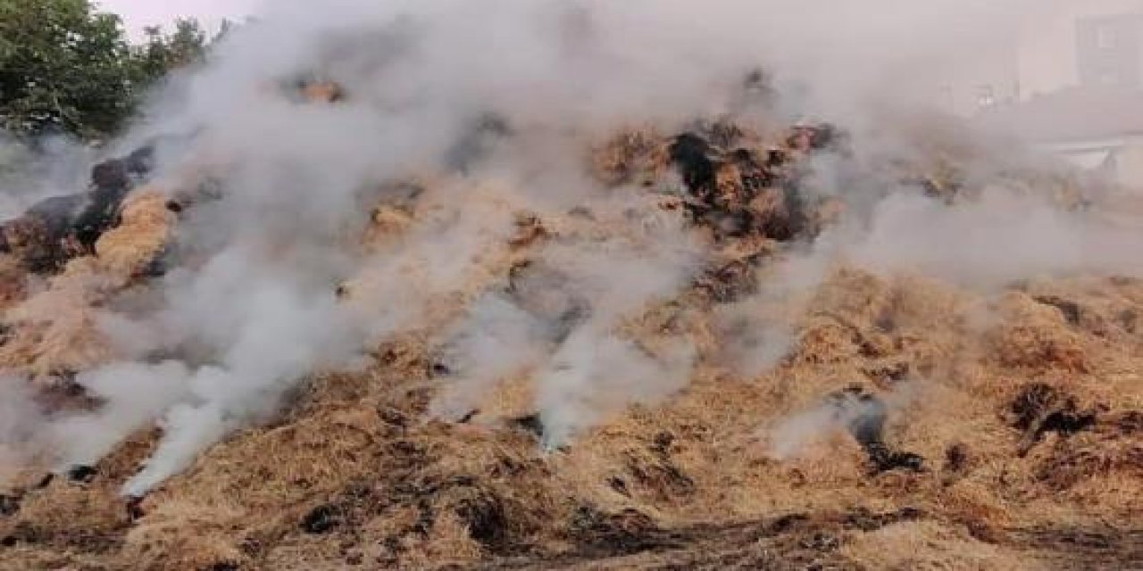 Konya’da 100 ton saman kundaklandı