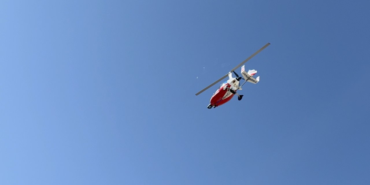 Konya yolunda kuralları ihlal edenler cayrokopterle tespit edildi