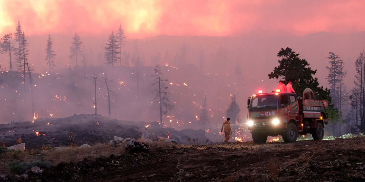 Konya dahil 5 il destek verdi, Ermenek yangını kontrol altında