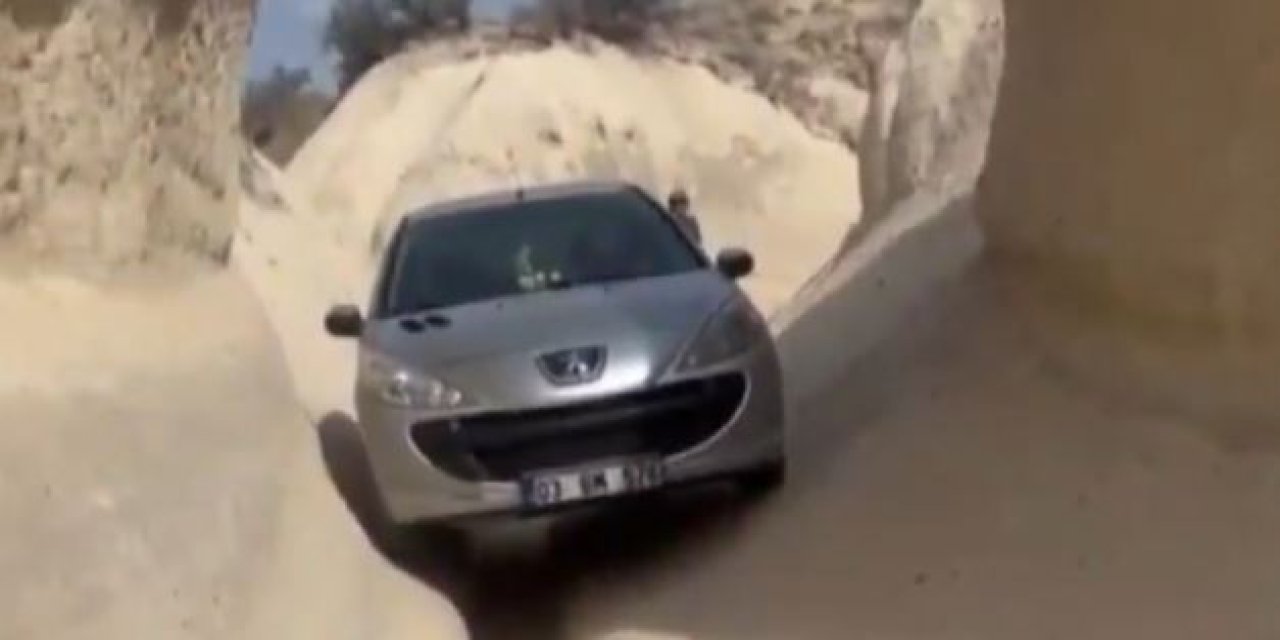 Navigasyon şaşırttı, sürücü bacaların arasına daldı