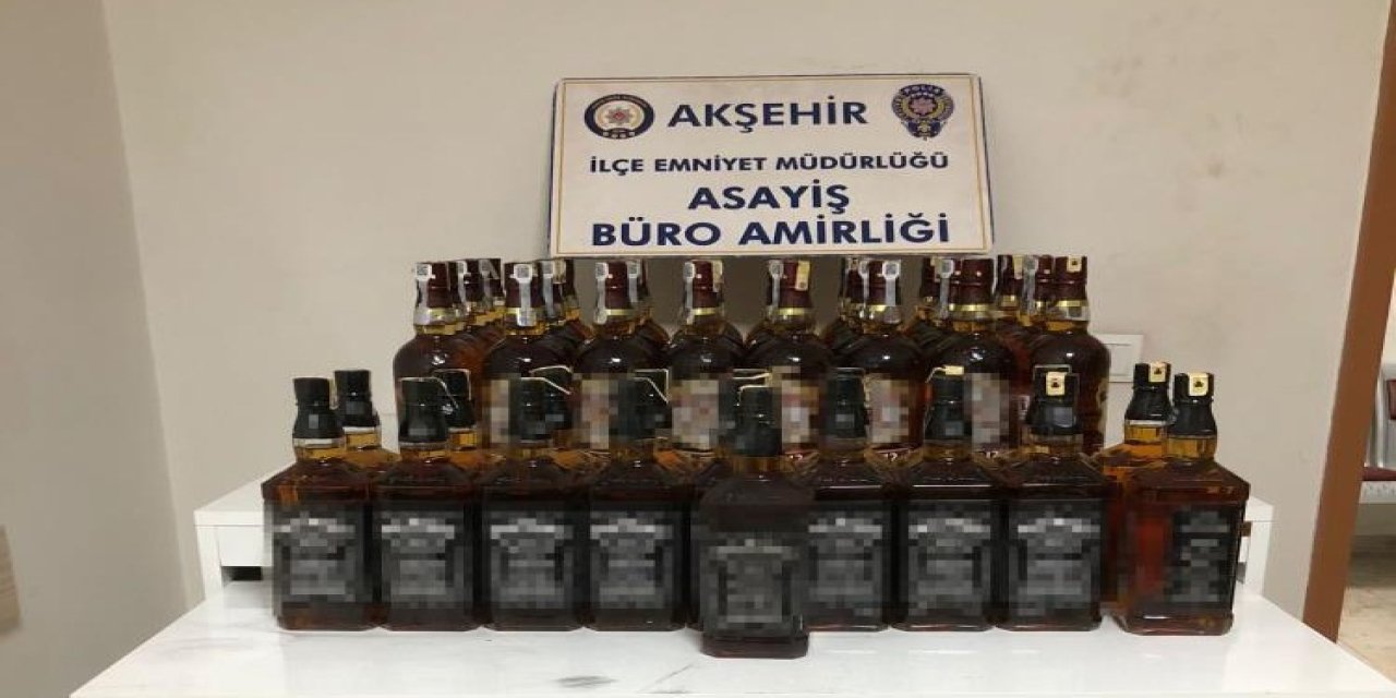Konya’da kaçak alkol operasyonu: 59 şişe içki yakalandı