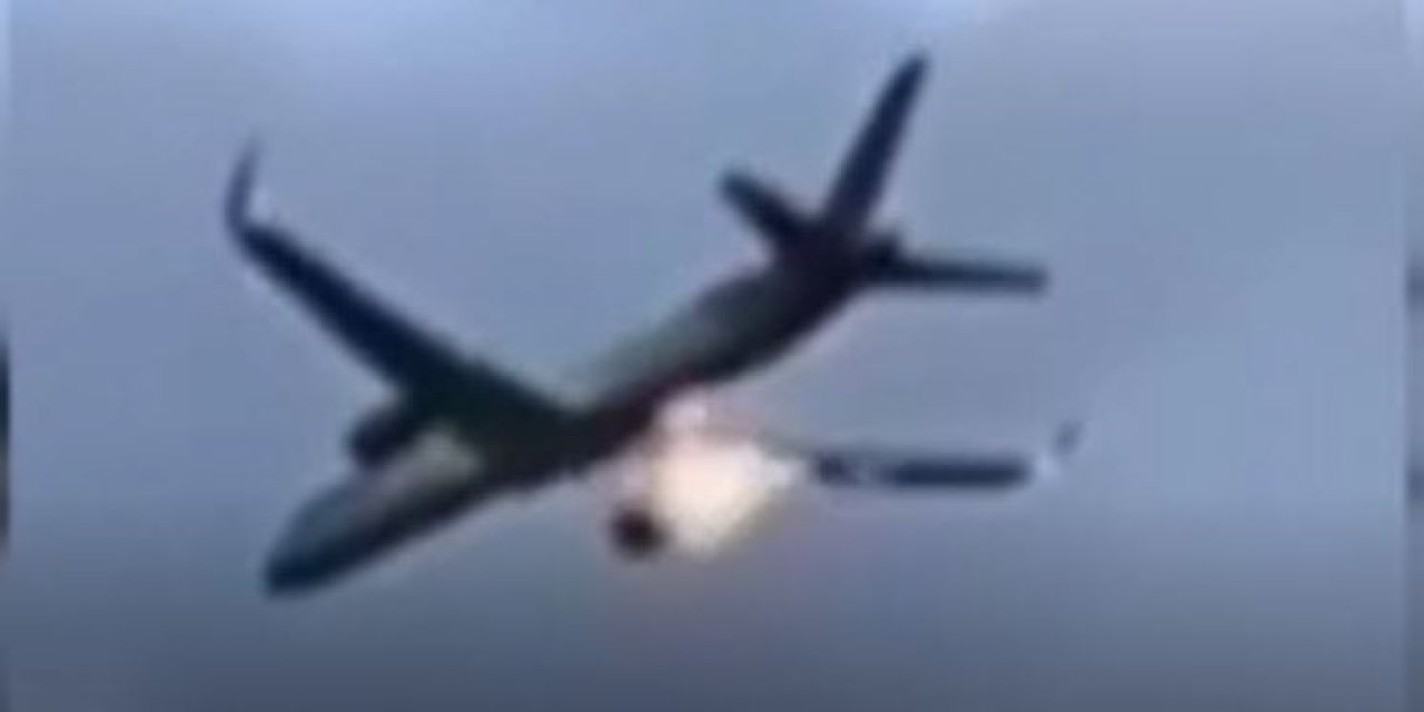 Kalkış yapan uçağın motoru alev aldı! Yolcular veda etti