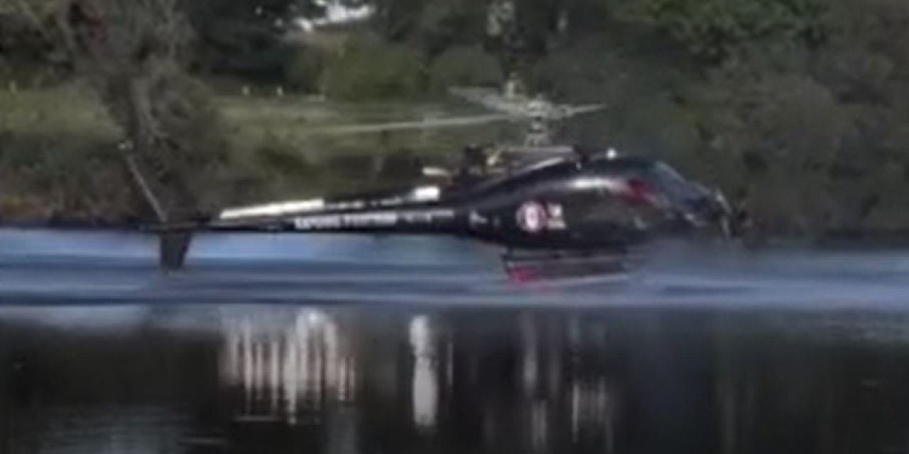 Orman yangınına müdahale eden helikopter düştü