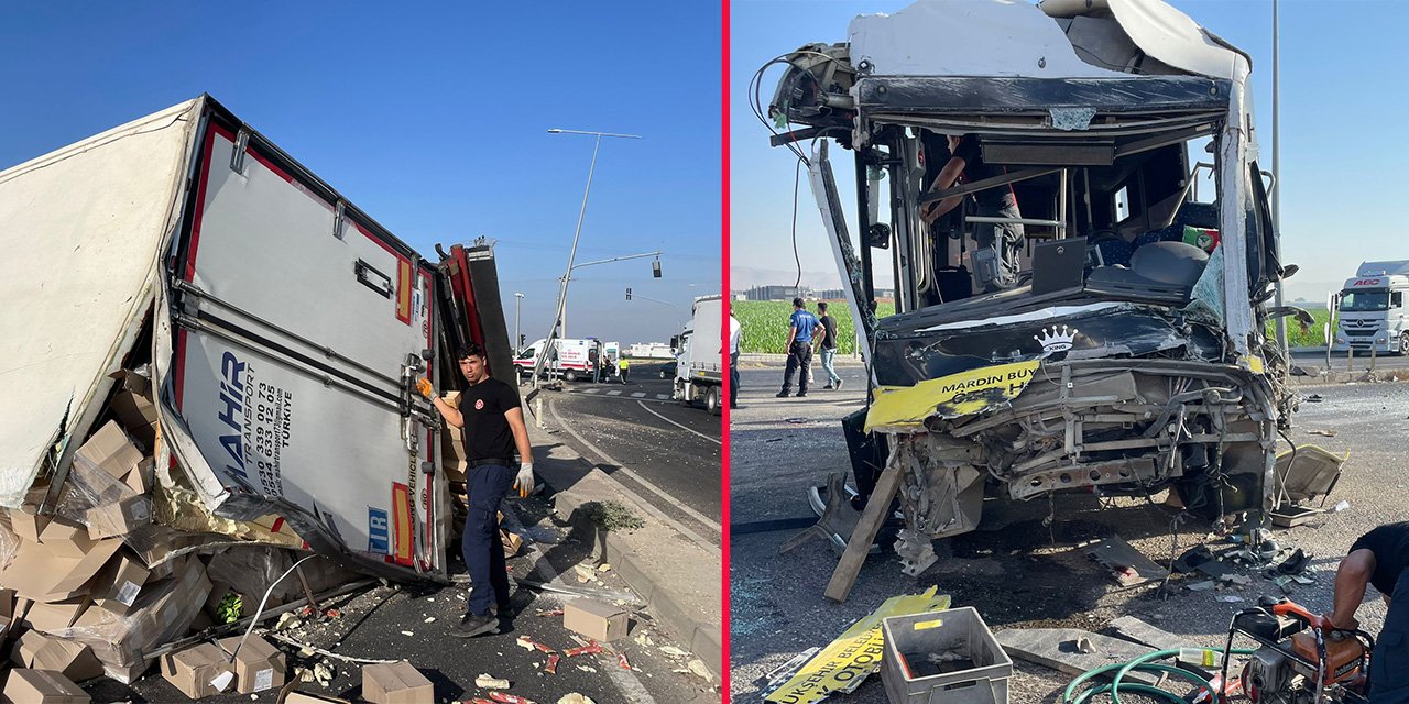 TIR ile halk otobüsü çarpıştı! 1 Kişi öldü 9 kişi yaralı