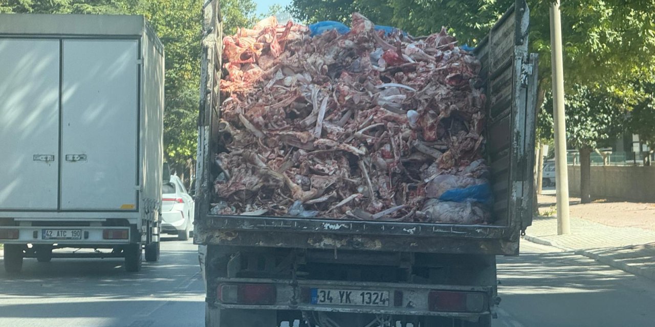 Konya trafiğinde manzarayı gören telefona sarıldı