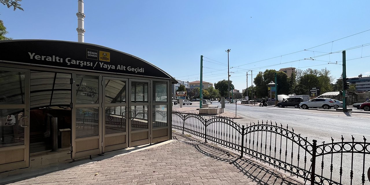 Konya’nın kalbi sessizliğe büründü! Yeraltı Çarşısı artık bomboş