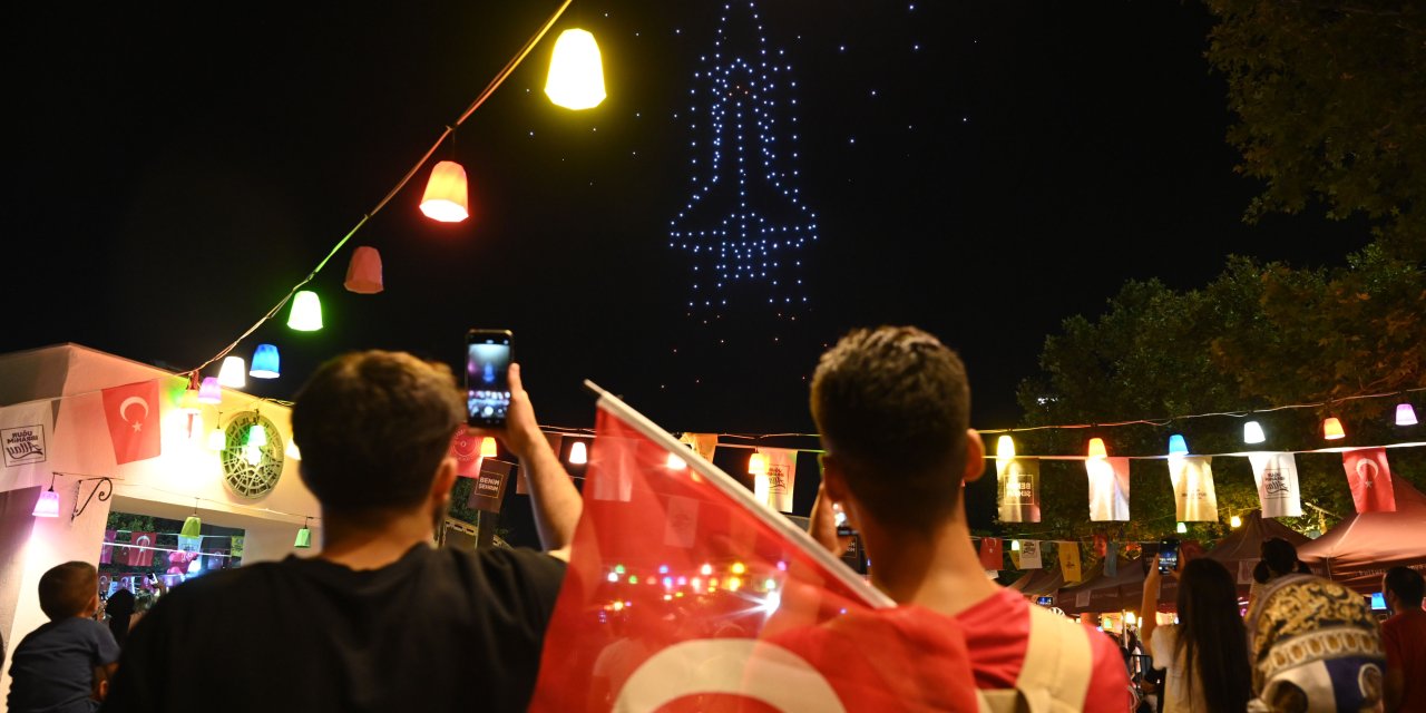 Konya’da dronlar zafer bayramı için havalandı
