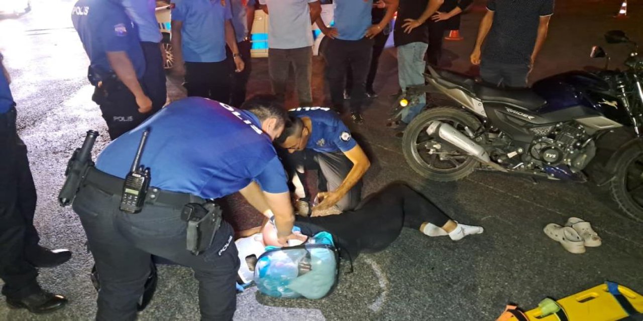 Çarptığı motosikletli genç kızı bırakıp kaçtı