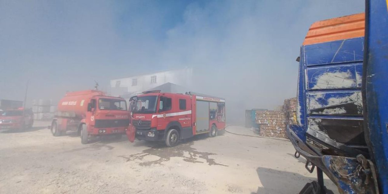 Geri dönüşüm tesisinde yangın çıktı