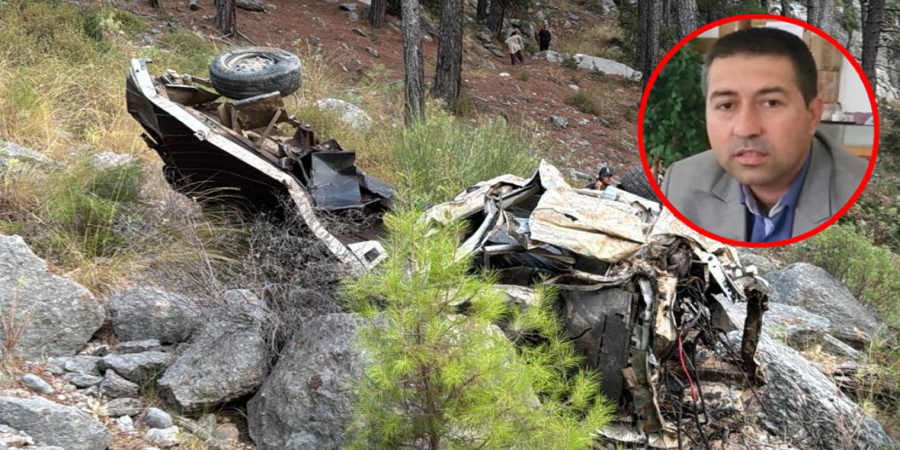 Hayvan dolu kamyonet uçuruma yuvarlandı: 1 ölü