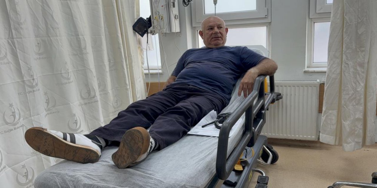 Darp edilen kadını kurtarmak isterken hastanelik oldu