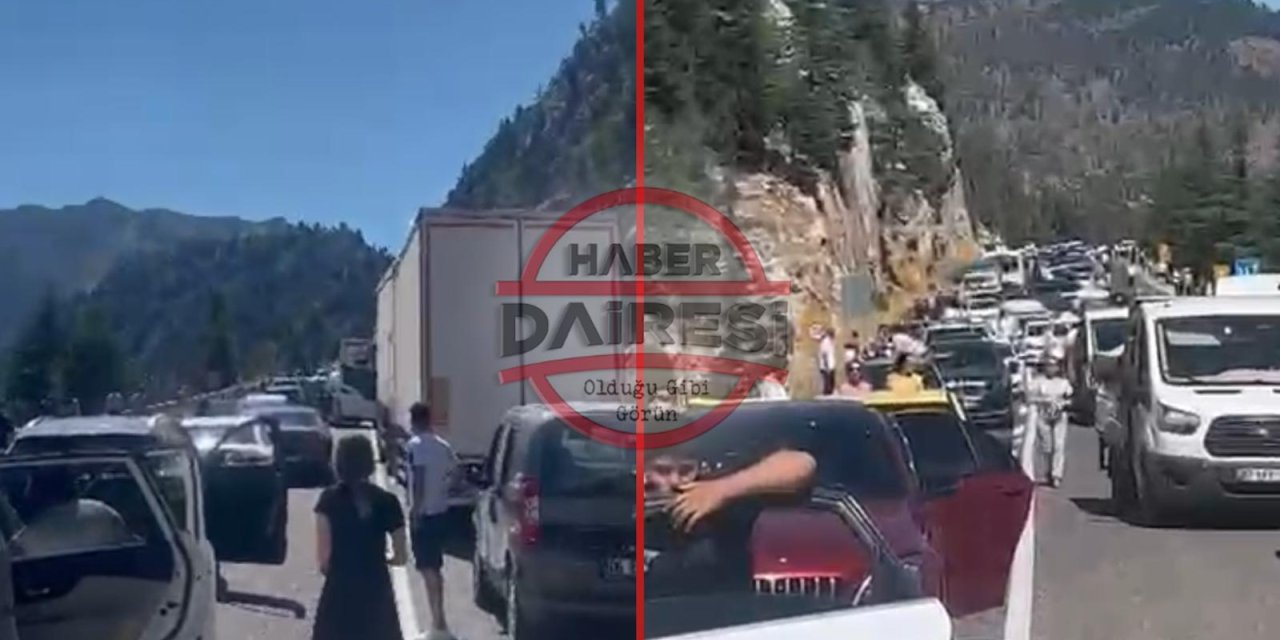 Konya - Antalya yolunda TIR devrildi: Trafik saatlerce durdu