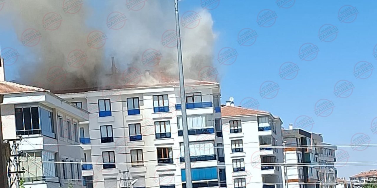 Konya’da 5 katlı binada yangın paniği