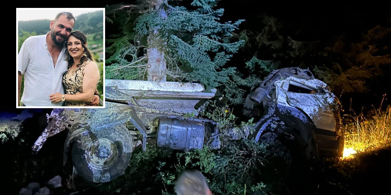 Yayla yolunda kamyon uçuruma yuvarlandı! Karı koca hayatını kaybetti