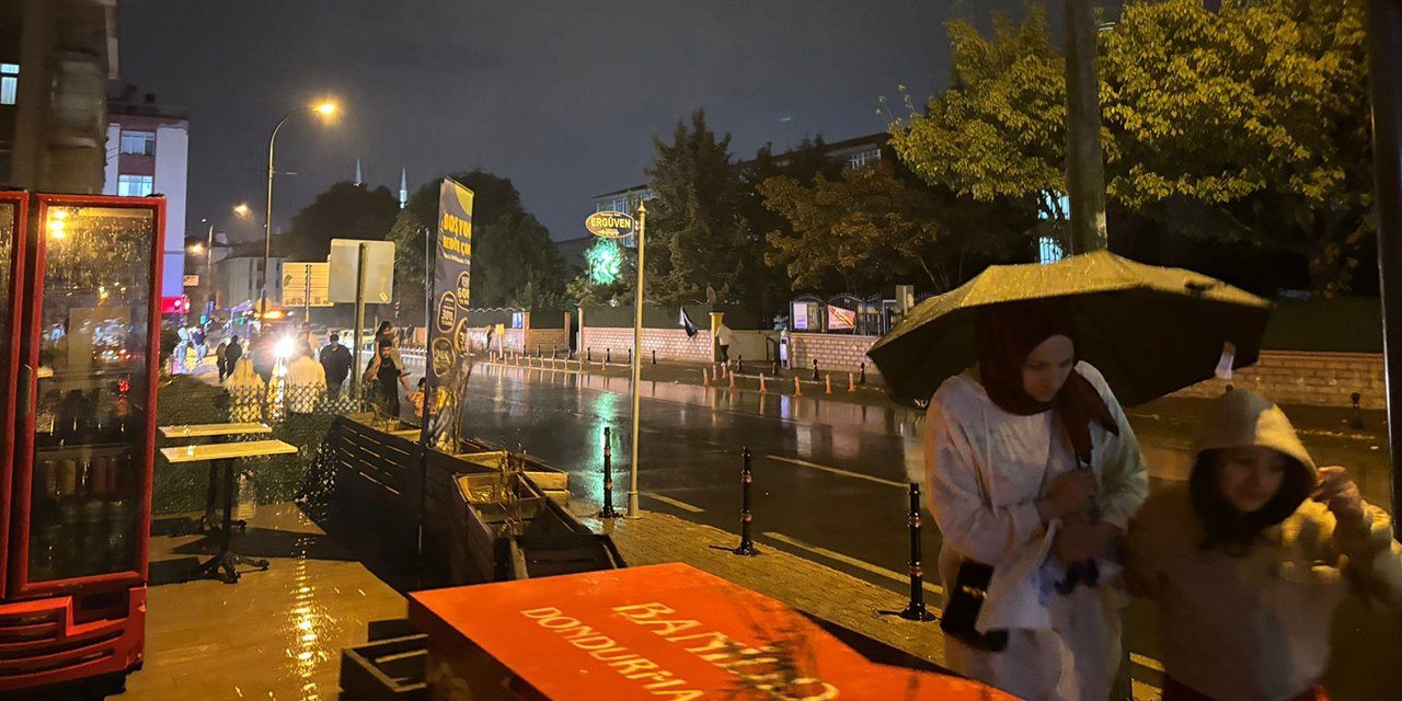 Konya’da sağanak yağış başladı
