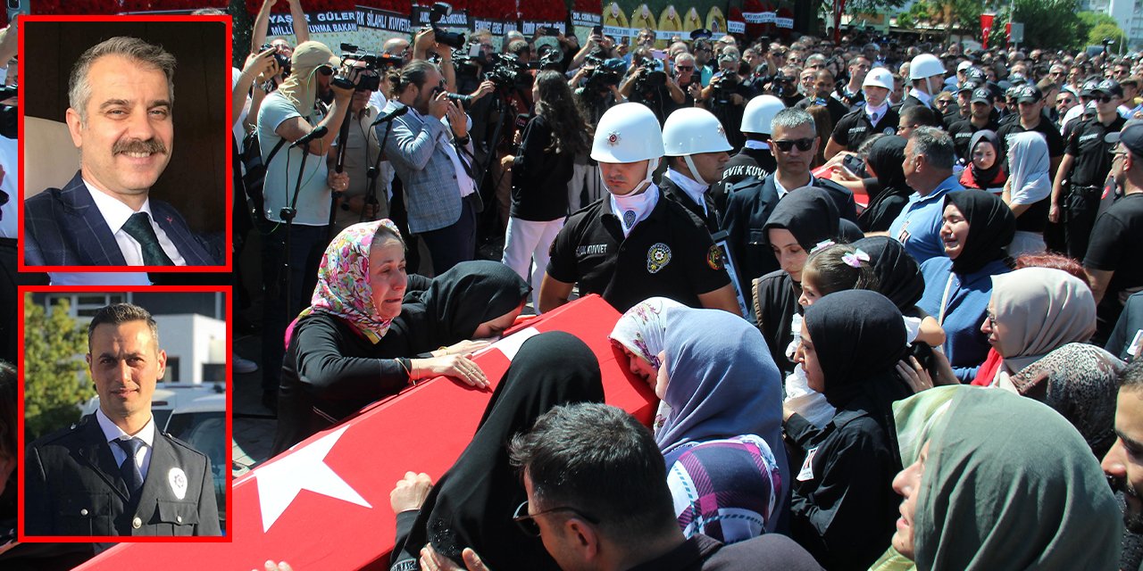 Polis merkezine yapılan silahlı saldırıda şehit düşen polislere son görev