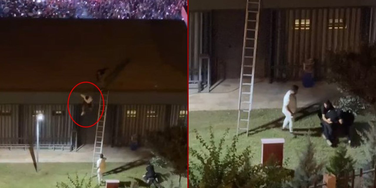 Konseri biletsiz izleyen genci, güvenlik görevlileri çatıdan aşağı attı