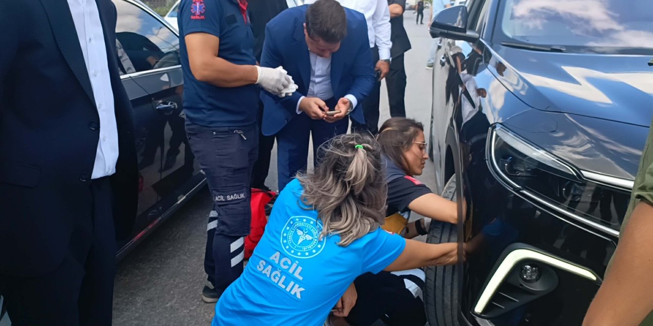 Bakan konvoyunda ilginç kurtarma operasyonu