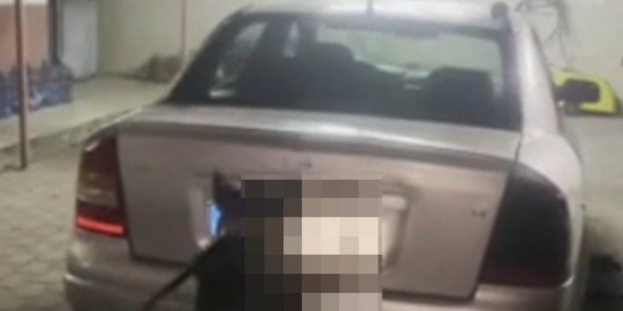 Otomobilin gaz tankında şok eden zula