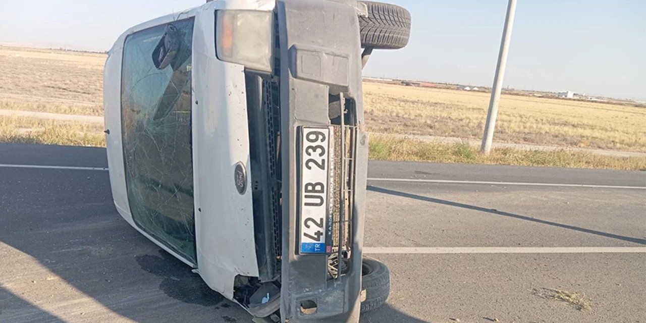 Konya’da araç takla attı! Müdahale tesadüfen bulunan doktordan geldi