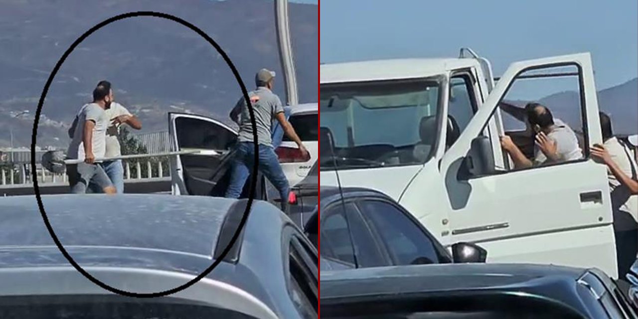 Trafikte ilginç kavga: Mızrak gibi süpürge fırlattı