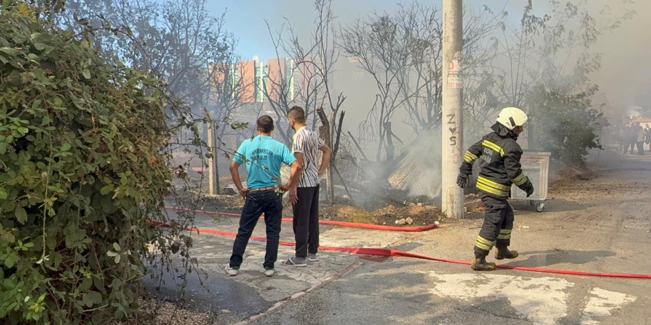Konya’da anaokulu yakınlarında korkutan yangın