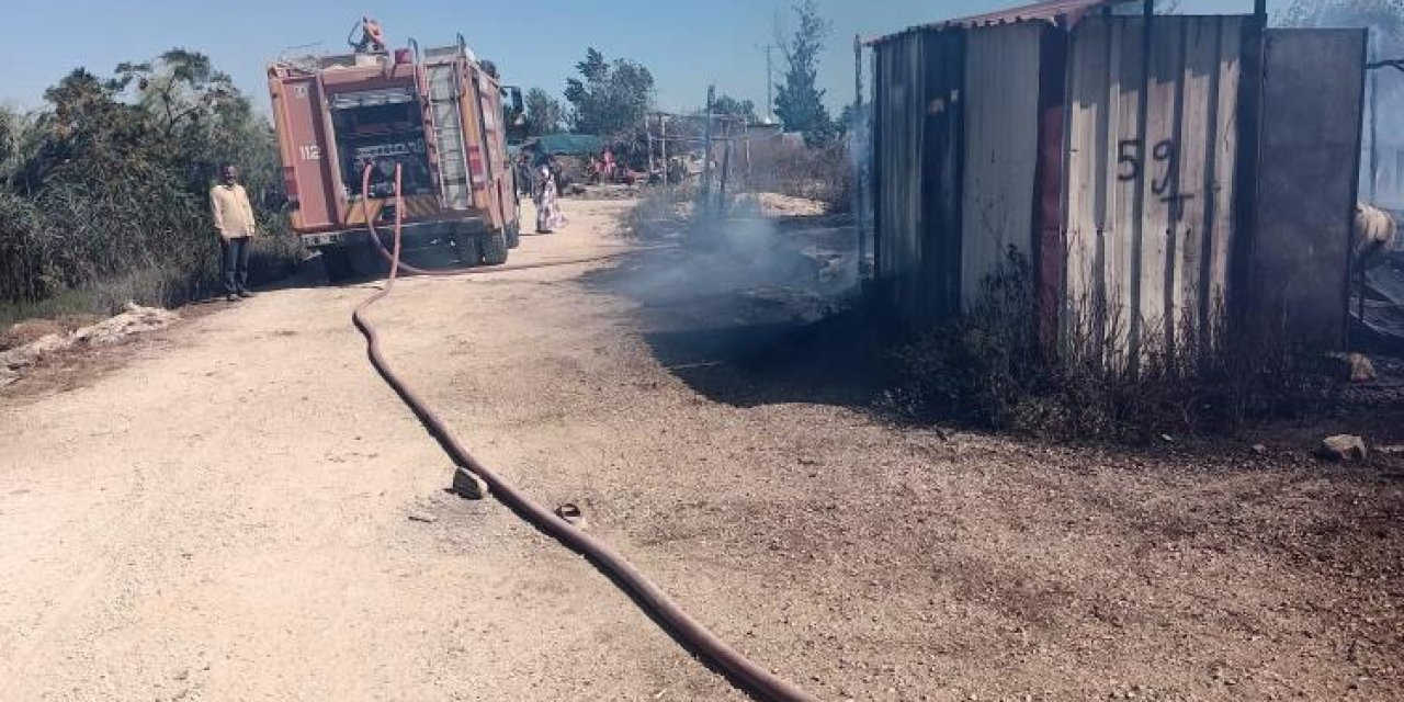 Tarım işçilerinin kaldığı 4 çadır kül oldu