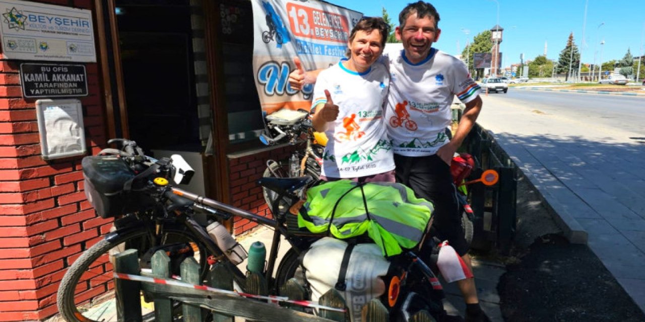 Konya’nın bu ilçesi, dünyayı pedallayan çiftin rotasında