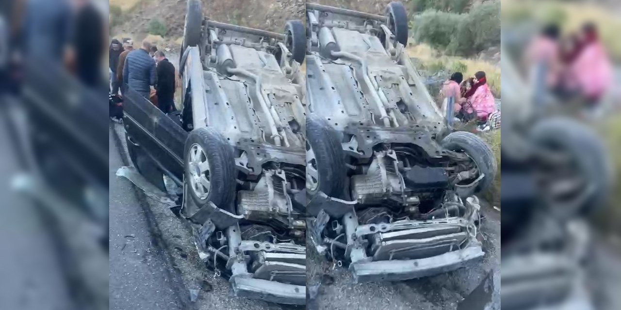 Kızlarını üniversiteye götüren ailenin otomobili takla attı: 3 yaralı