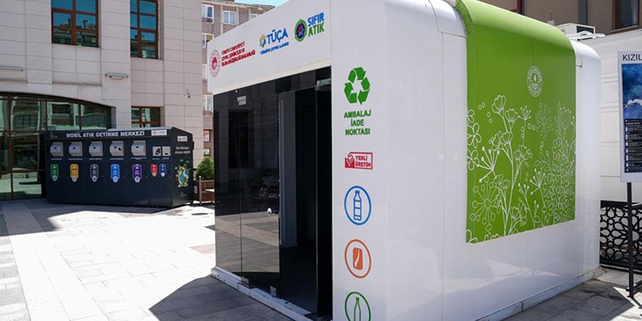 Konya’ya kurulan depozito iade makineleri ile ambalajlar toplanıyor