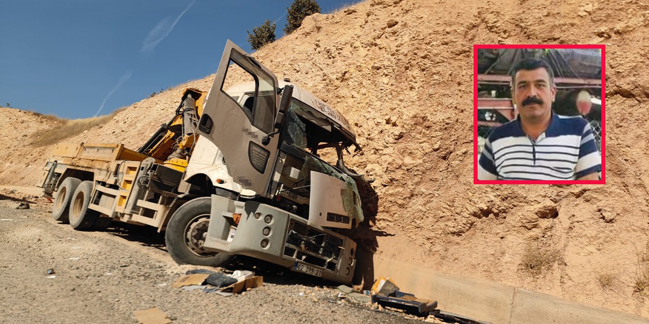 Freni boşalan Konya plakalı vinç kayalıklara çarptı! 1 ölü, 1 yaralı