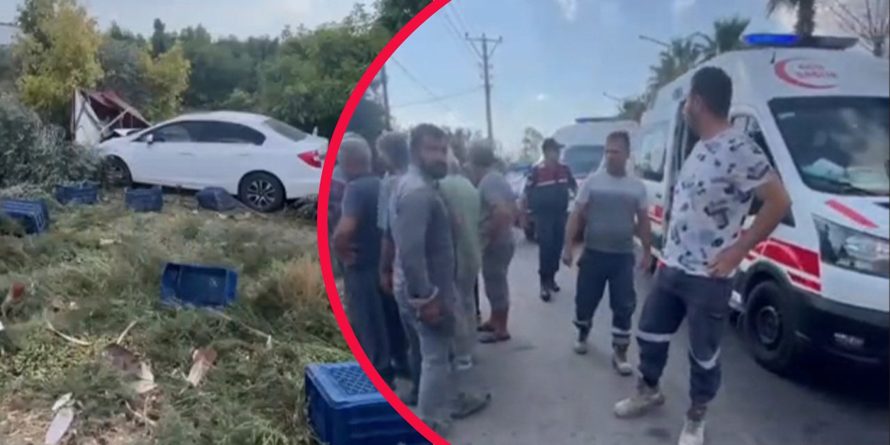 Kontrolden çıkan otomobil bahçedeki işçilere çarptı: 1 ölü, 3 yaralı