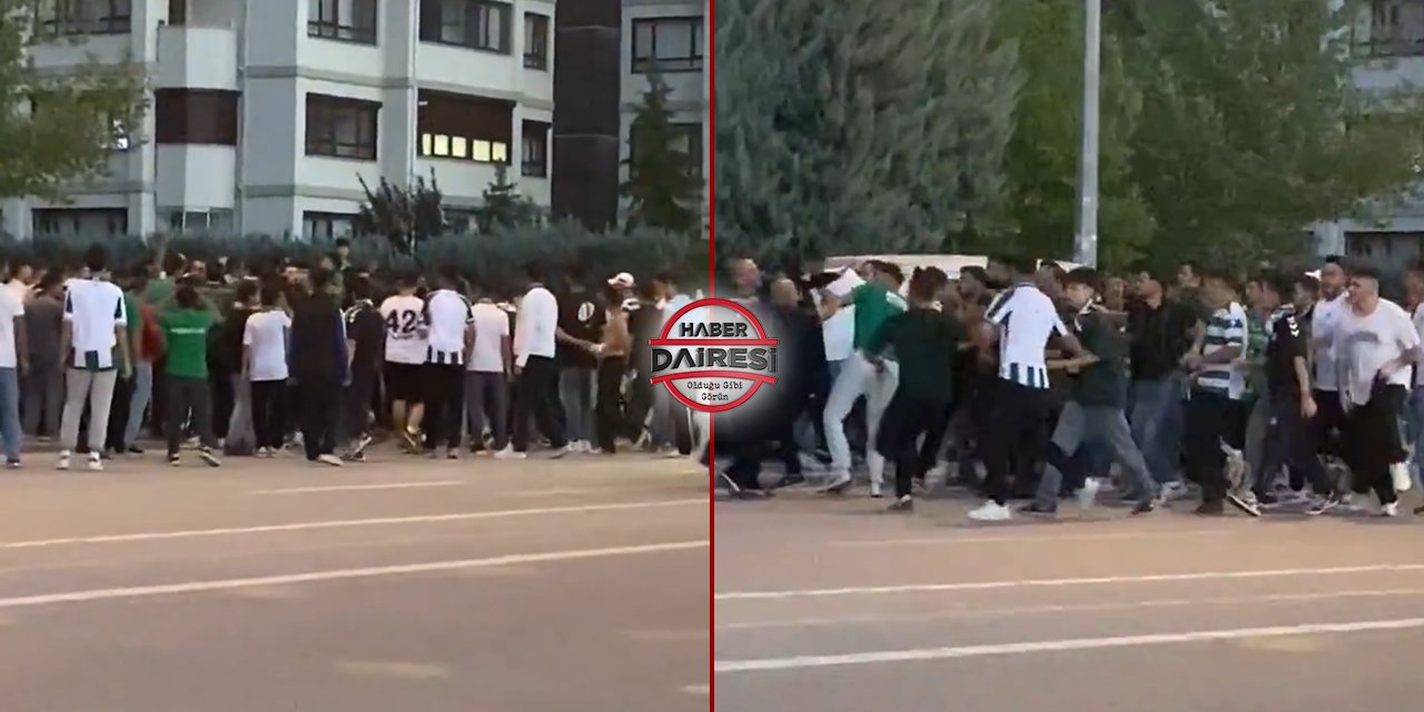 Konyaspor maçı öncesi iki taraftar grubu birbirine girdi