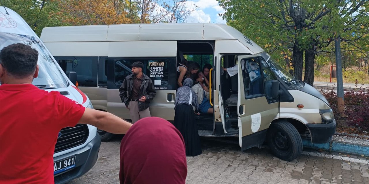 Kampüs içinde ağaca çarpan dolmuşta, 13 öğrenci yaralandı