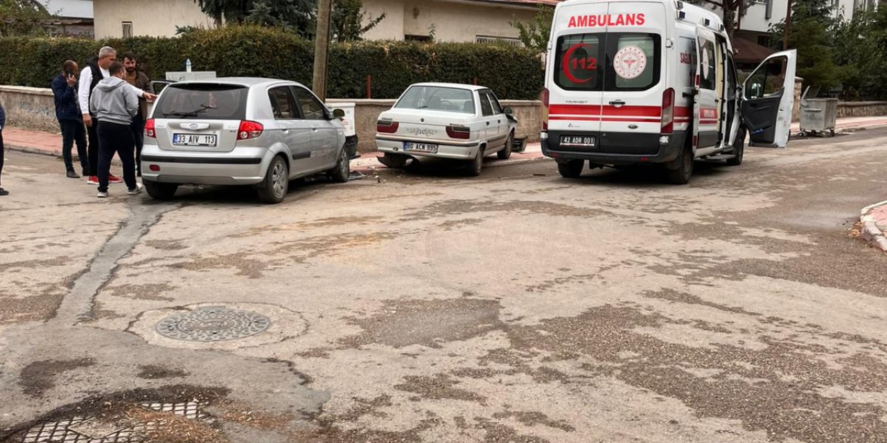 Konya’da kontrolsüz kavşakta kaza: 1 yaralı