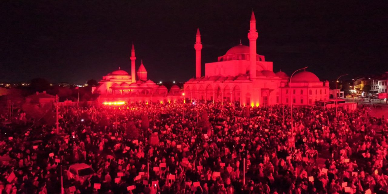 Konya’da on binler Gazze için yürüdü